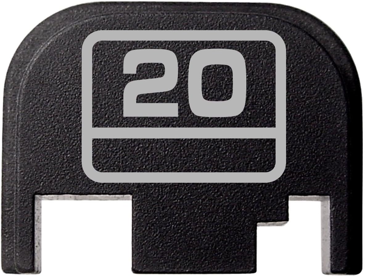 NDZ Performance Rear Slide Cover Back Plate for Glock Gen 1-4 Laser Engraved Hardcoat Anodized Aluminum in Black - G Square Model 20