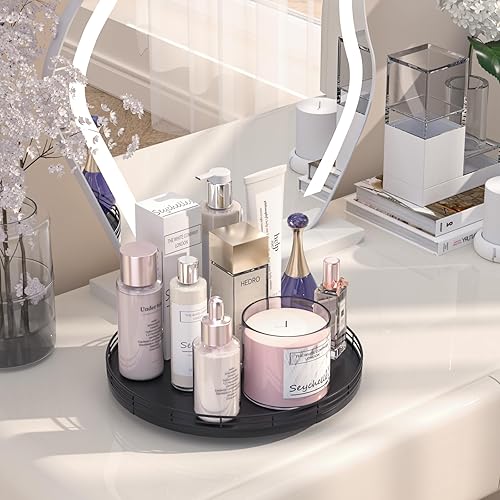 Miniatura 3 de Bandeja de baño de madera de roble de 12 pulgadas para mostrador, bandeja de tocador para perfumes, loción, velas, maquillaje, joyería, fregadero,