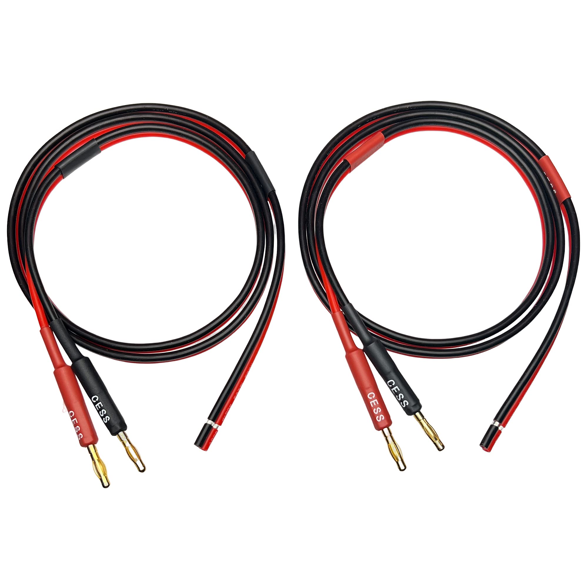 CESS-225-3f Bananenstecker Adapter: Lautsprecherkabel Mit Offenem Ende Für DIY & Verstärkeranschluss – 2-Kanal, 14 Gauge, 3 Fuß
