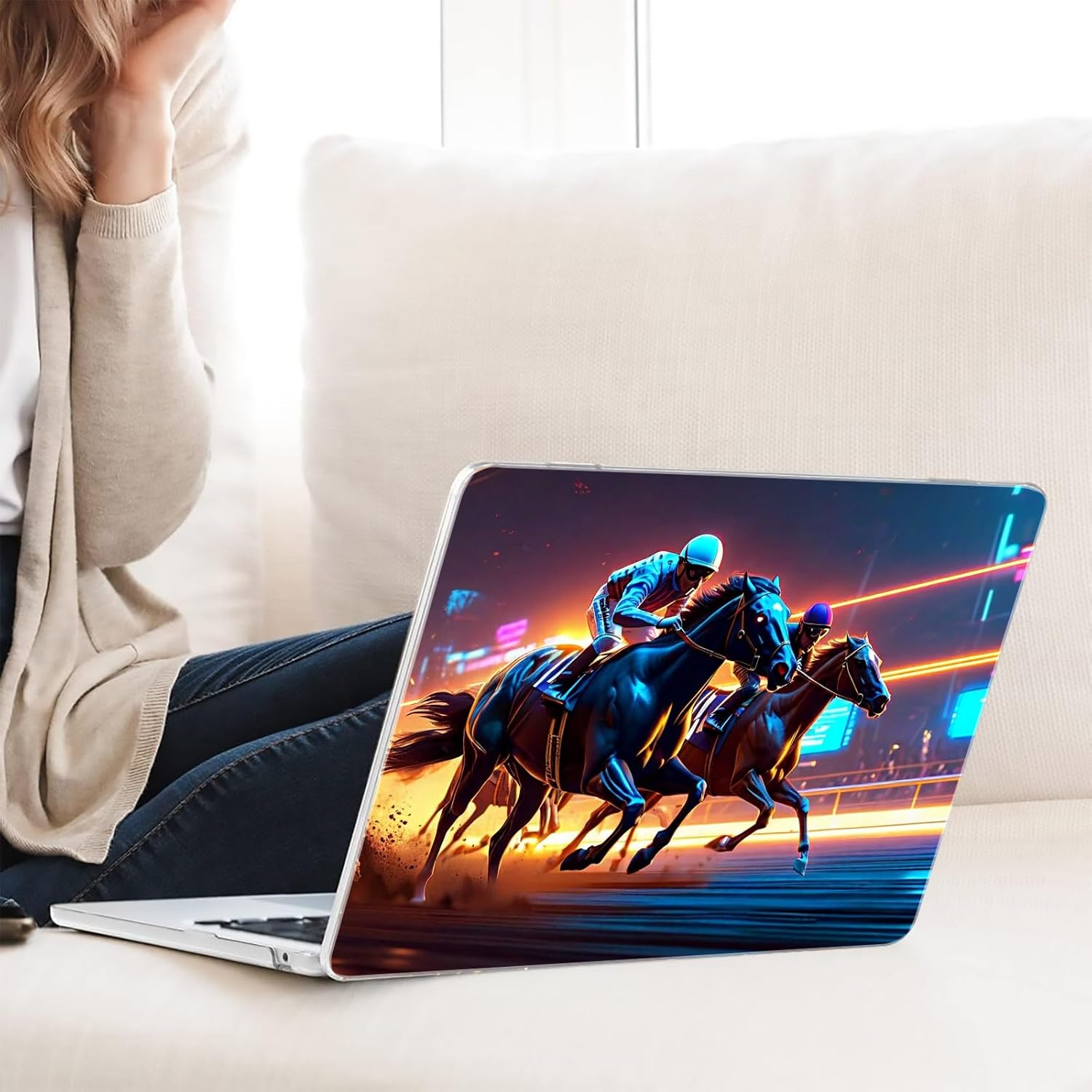 Compatible with MacBook Neo 13-inch, Hard Shell Case with Keyboard Cover and Screen Protector (A3404 A18 Pro chip, 2026 Release) - Horses MC22559