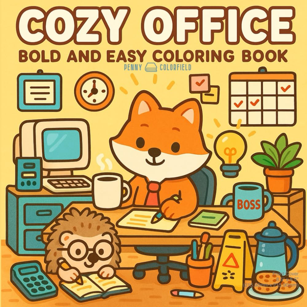 Cozy Office Coloring Book: Bold & Easy Coloring Fun Featuring Charming Office Animals