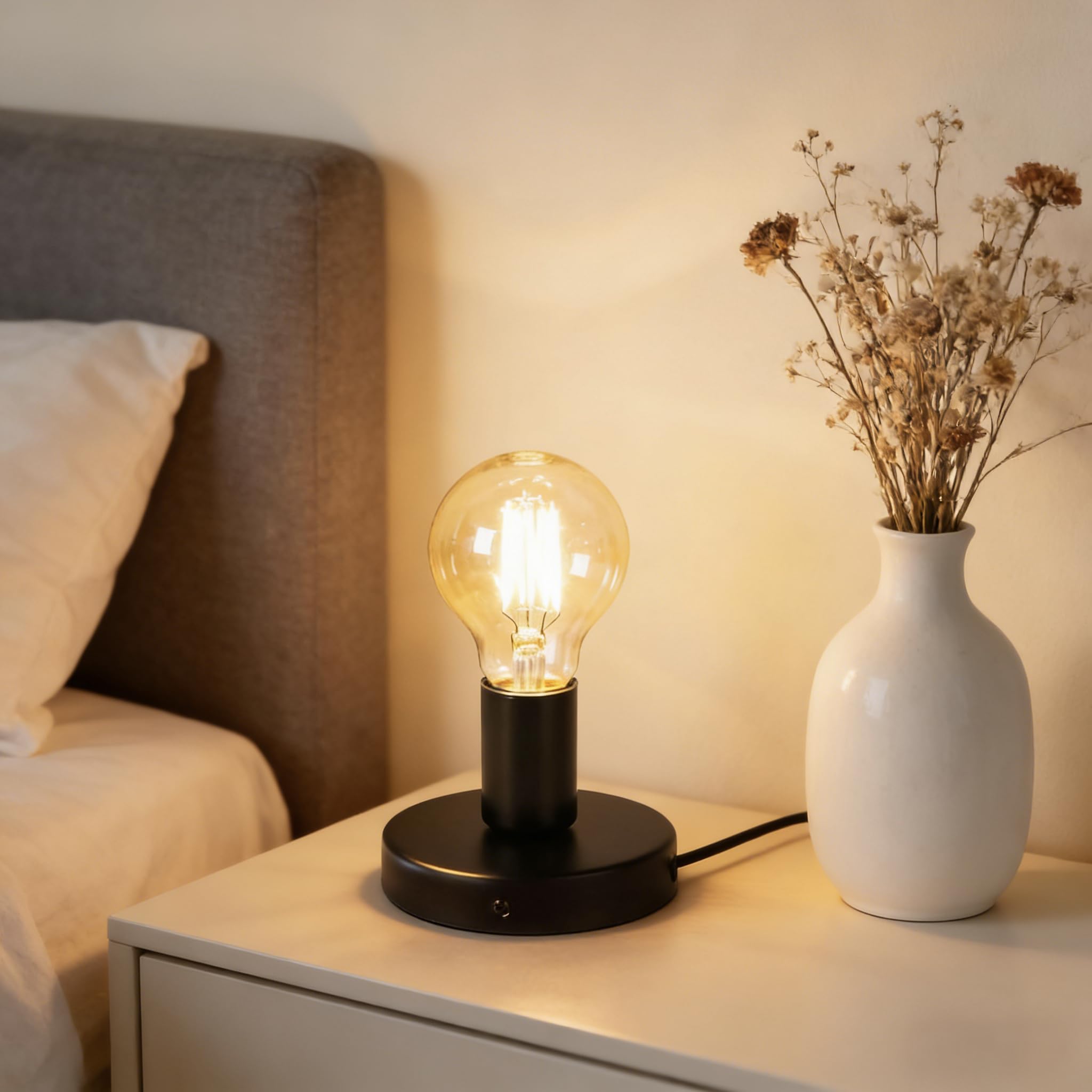 Black Table Lamp Base with Switch - E26/E27 -7