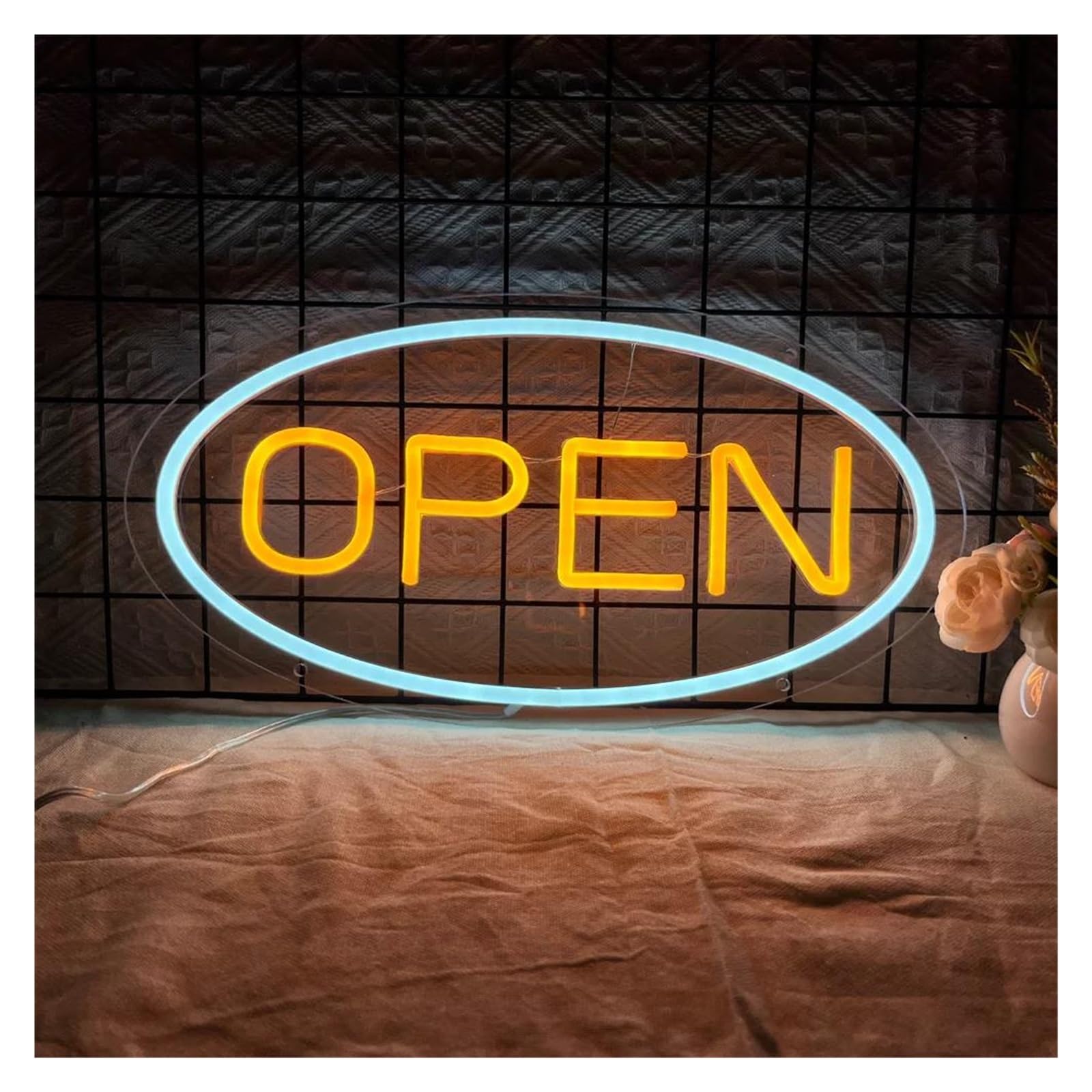 SHOUXI Sign Lamp Open Neon Sign for Cafe Bar Restaurant Shop Business Bar Decoration Personalized Adjustable Brightness USB Powered Light 40cmx23cm