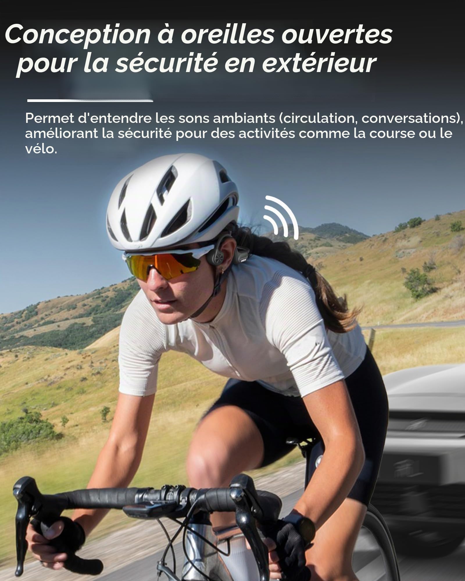 Voistek Casque Bluetooth à Transmission Osseuse - Idéal pour Natation, Sport & Course à Pied - avec Lecteur MP3 Intégré, Mémoire 32 Go sans Fil - Conception Ergonomique pour Activités Exercices