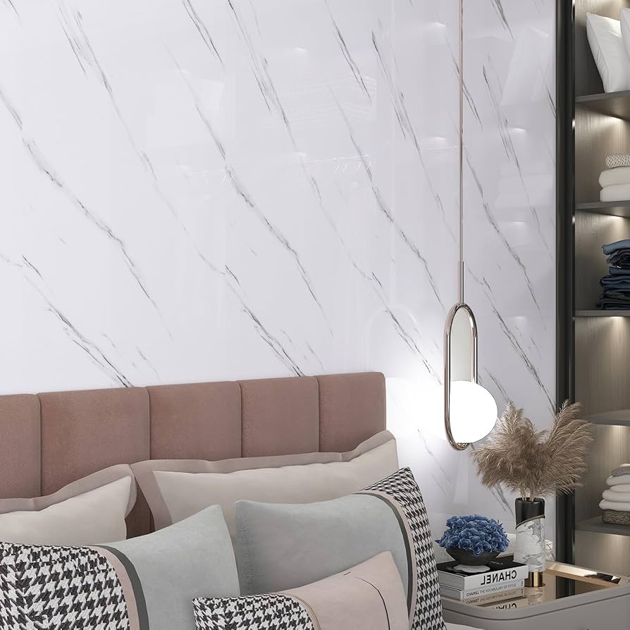 Stick On Tiles Black Marble Gold Tile Stickers PVC Self Adhesive Wall Tiles Heat Resistant Peel And Stick Floor Tiles Kitchen Stick On Wall Tiles