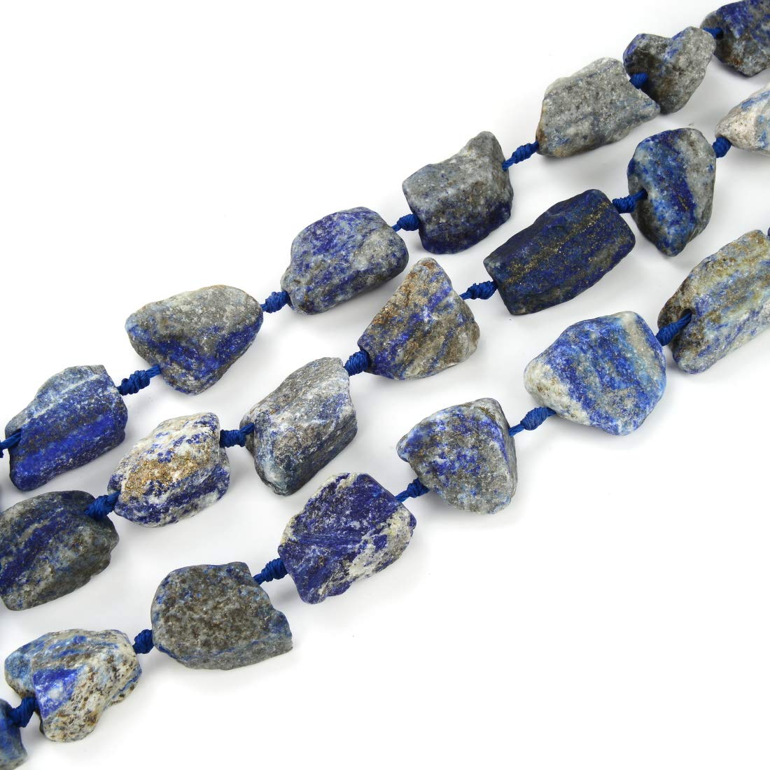 Adabele Natural Raw Blue Lapis Lazuli Crystal Quartz Healing Gemstone Loose Beads Drilled Large Nugget Rough Chakra Gem Stone Spacer 15 Inch GA-C7