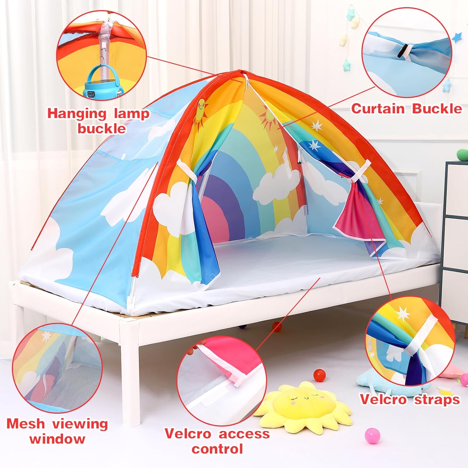 Bed Tent for Twin Kid Play Tent for Boy and Girl Easy Set-Up Magic Playhouse