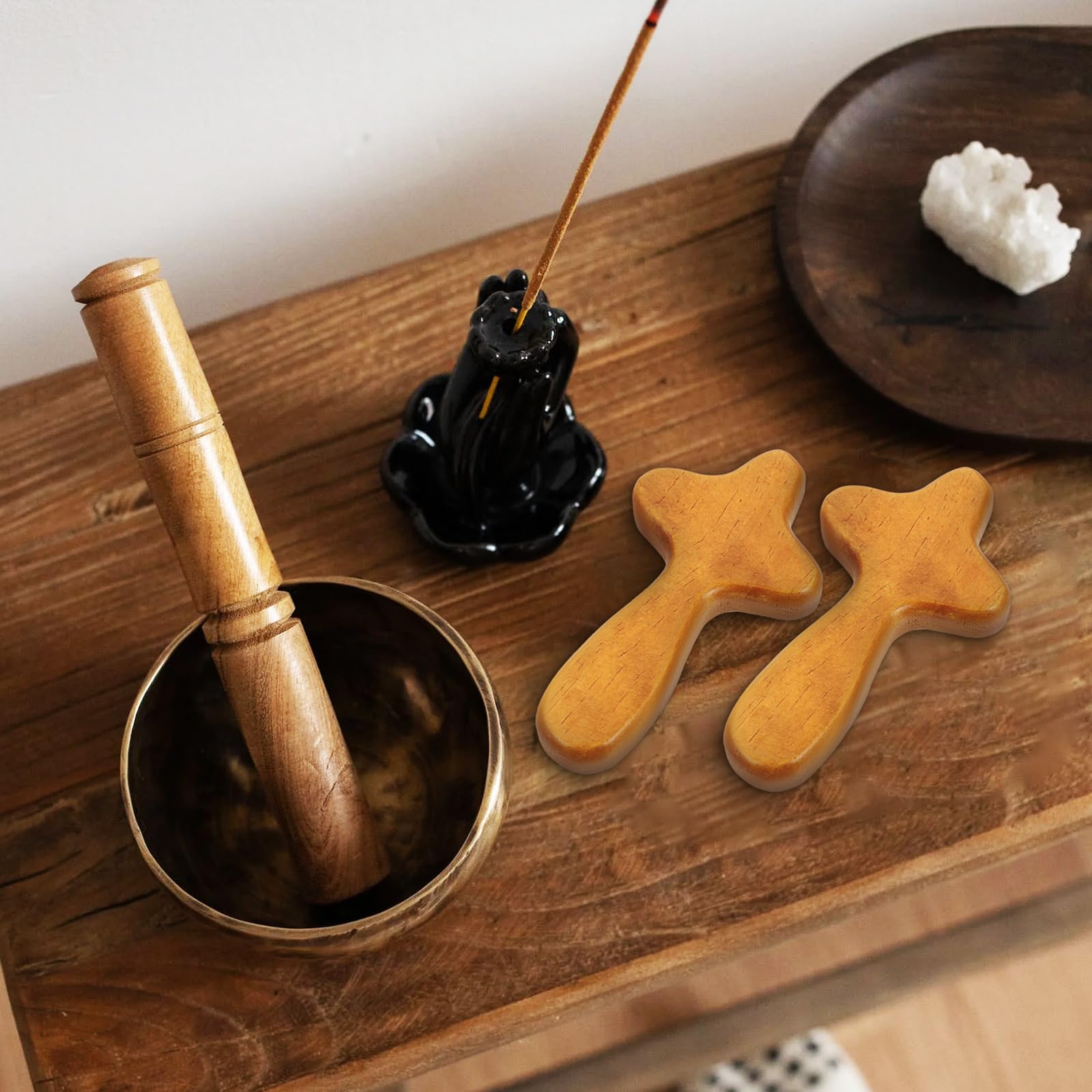 PRETYZOOM Wooden Cross Decor 6Pcs Handheld Palm Crosses Olive Wood Catholic Crafts for Desktop and Wall Hanging Religious Ornament - Image 4