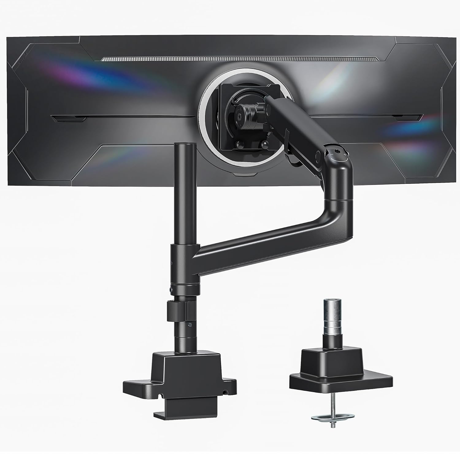 monTEK 17-57 Inch Ultrawide Monitor Arm for Up to 59 4lbs Screens Aluminum Heavy-Duty Gas Spring Single Curved