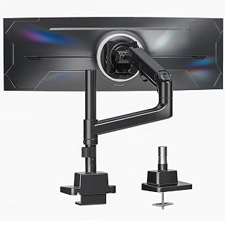 monTEK 17-57 Inch Ultrawide Monitor Arm for Up to 59.4lbs Screens, Aluminum Heavy-Duty Gas Spring Single Curved Screen Adjustable Monitor Stand,75/100mm Vesa Mount, Black - Amazon product rated Grade B