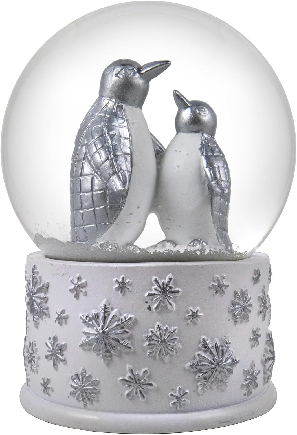 100mm Silver Penguins Playing Snow Globe by The San Francisco Music Box Company