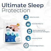 Vista 2 de Protector de almohada impermeable con cremallera Tamaño estándar, paquete de 2 por Hygea Natural