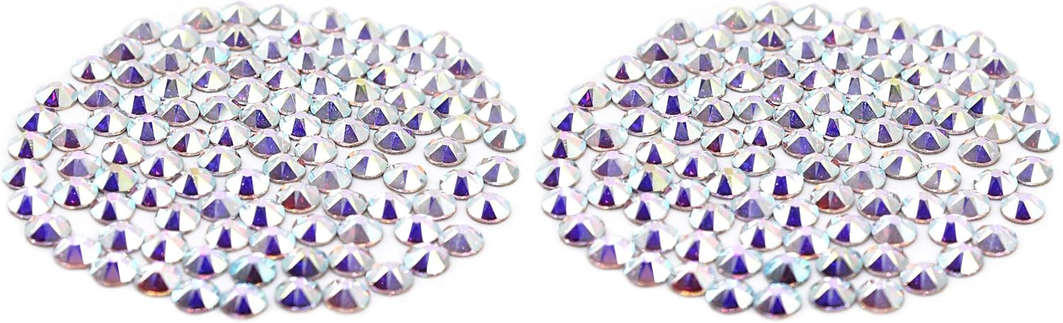 Preciosa Viva Crystal AB Rhinestones - Flatback - SS20 (5mm) - 144 Pieces (Pack of 2)