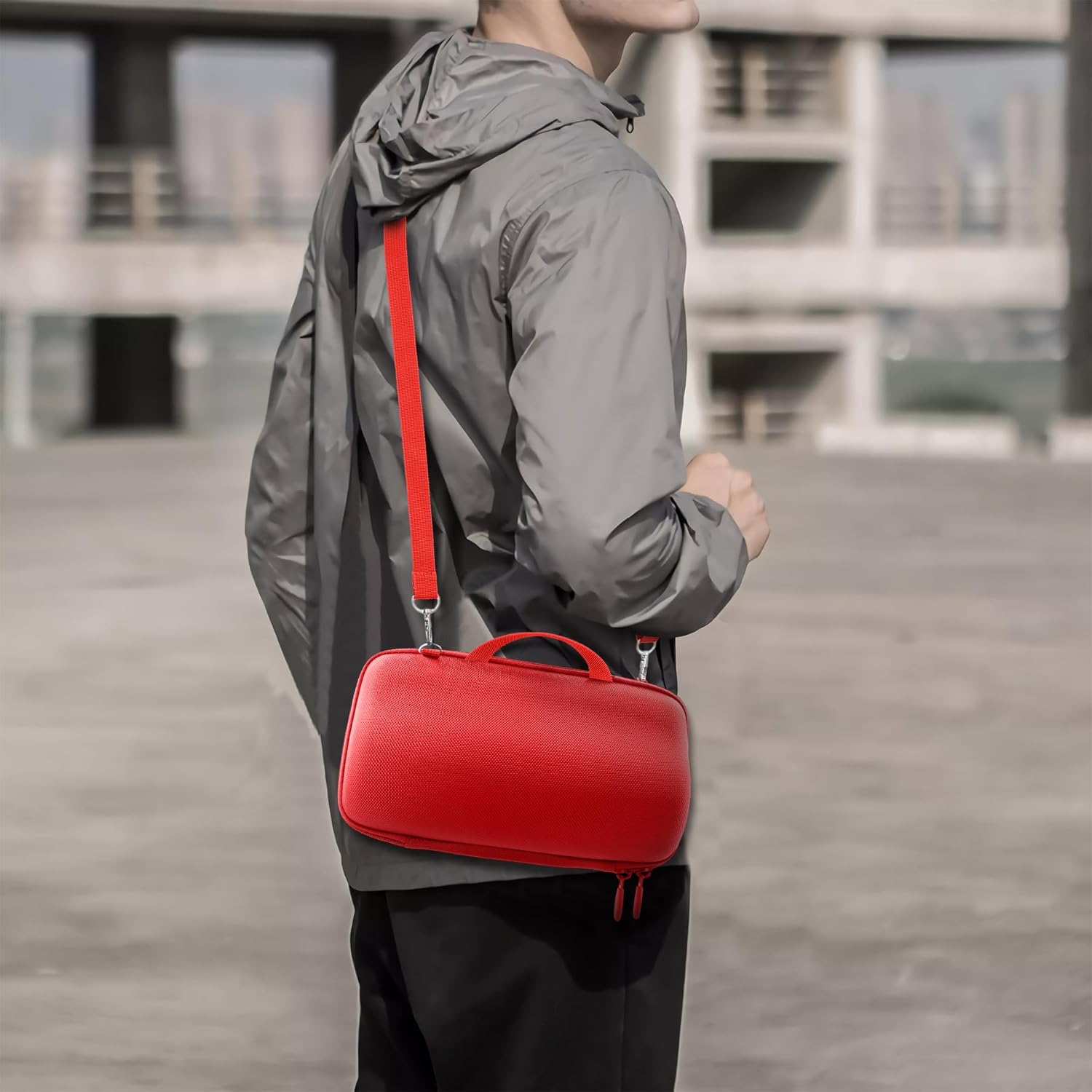 khanka for JBL Charge 6 Portable Bluetooth Speaker Protective Case (Red Case with Adjustable Shoulder Strap) - Image 8