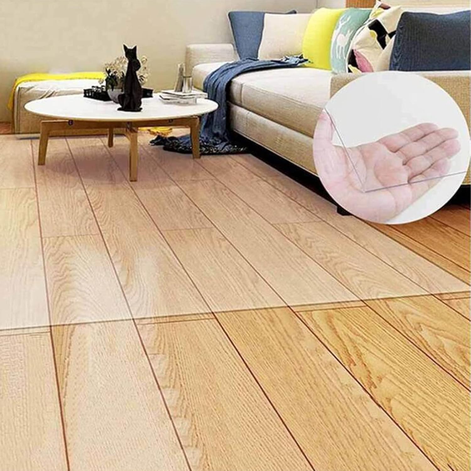 Transparent Chair Mat 1.5mm Chair Mat Office Chair Mat, Cover Protector Clear Carpet,Runner Rug Hardwood Cover Protector Clear Carpet, Wood Floor/Tile/Table Top,Clear-125x450cm(4.1ftx14.5ft)