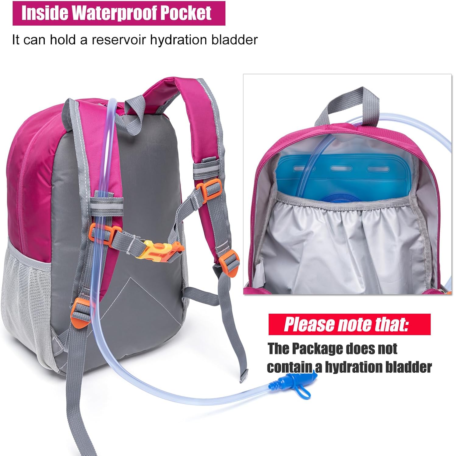 Small Hiking Backpack for Kids Boys or Girls, Ages 3-6, Fit Outdoor Sport Adventure (Rose, Small)