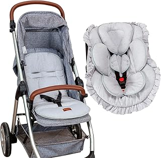 Capas Protetoras Bebê Conforto + Anatômica + Carrinho Linho (Cinza)