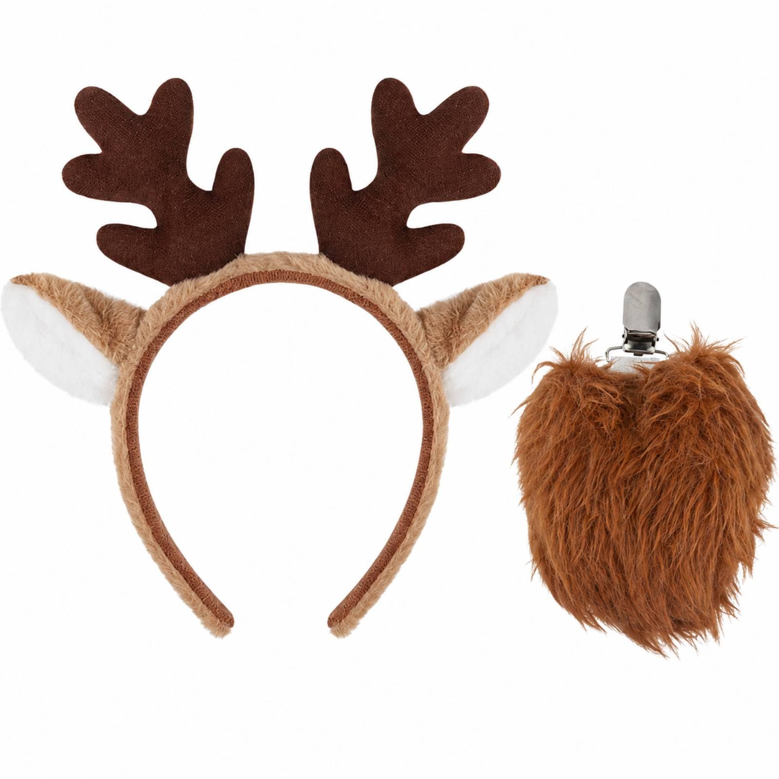 Ycfish Deer Antler Headband - Brown Reindeer Ear Headband for Christmas Parties (Brown-2pcs) — image 1