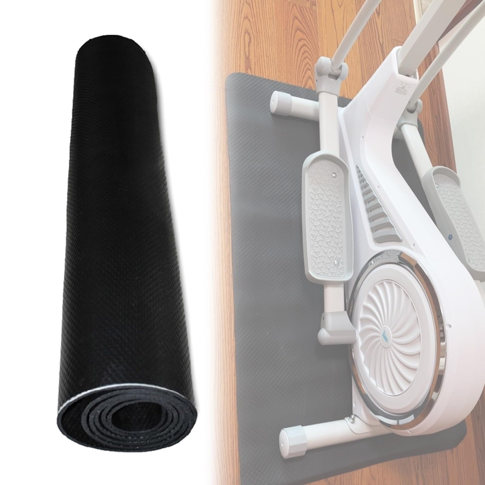 WORDFUN Tapete para Bicicleta De Ejercicio, Alfombrilla para Cinta De Correr, Esterilla De Fitness Multifunción, Amortigua El Ruido, Absorbe Golpes, para Protección De Pisos Y Alfombras