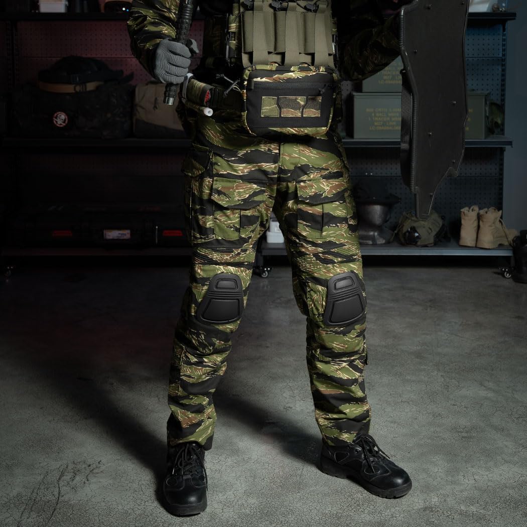 IDOGEAR SPORTS G3 Combat Pants for Men Tactical Military Pants with Knee Pads Multi Camo Trousers