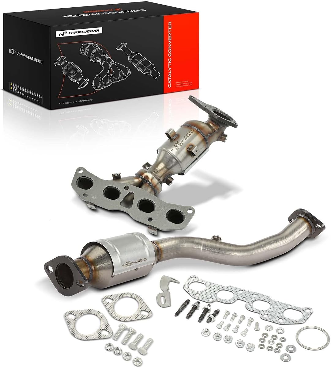 A-Premium 2 PCS Front and Rear Catalytic Converter Kit, E.P.A Compliant | Compatible with Nissan Rogue 2008-2013 2.5L, Rogue Select 2014-2015 2.5L