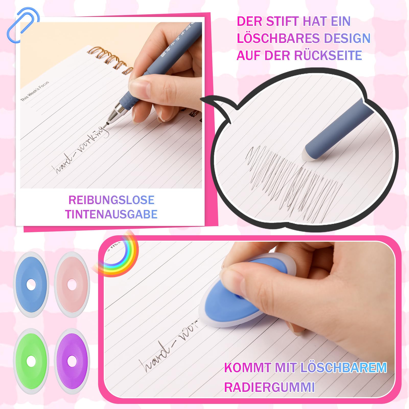 Löschbaren Stift Radiergummi Reibung änrn Kugels... – Viceal