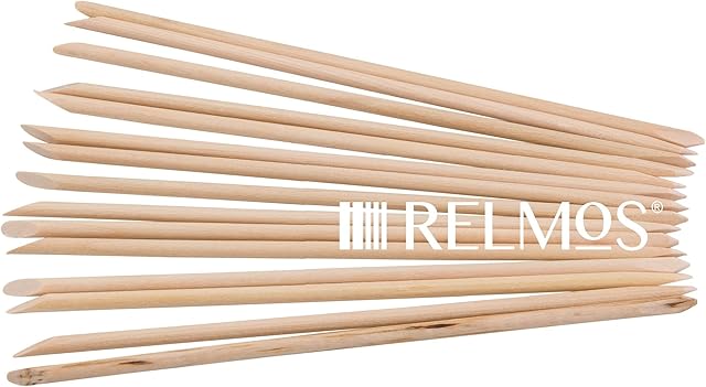 RELMoS Manicure Cuticle Pedicure Orange Wooden Wood Sticks Nail Art Tools Double Dual Ended 100 pcs