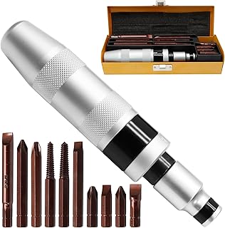 Biaungdo 12 Pcs Hand Manual Impact Screwdriver Set, 1/2 Inch S2 Alloy Steel Manual Impact Driver Set Extractor for Tighting/Removing Rusted Fasteners & Frozen Bolts, with Drill Bits & Storage Case