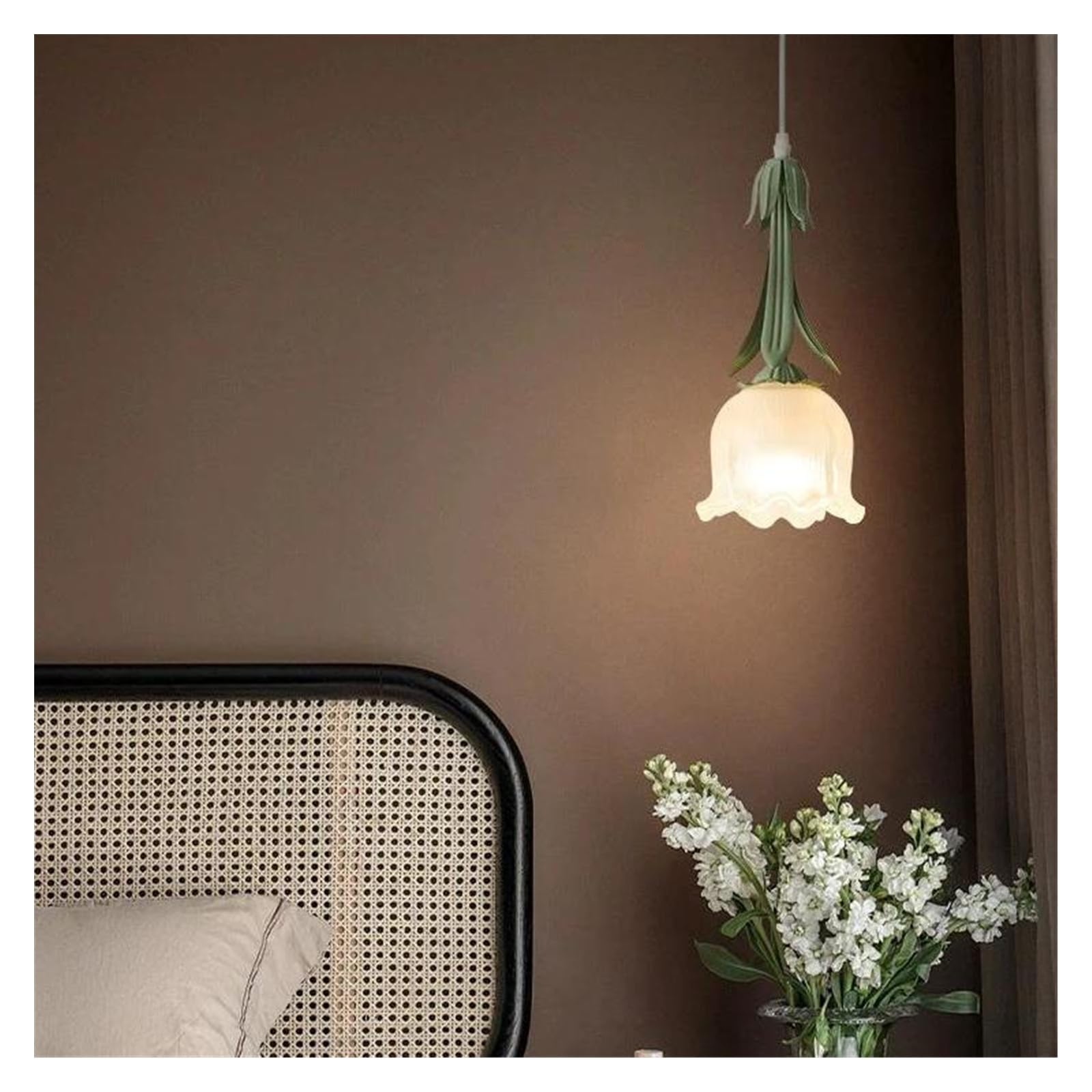 Lustre LED Changeable en Fleur de Muguet, Suspension Rustique Haute Luminosité