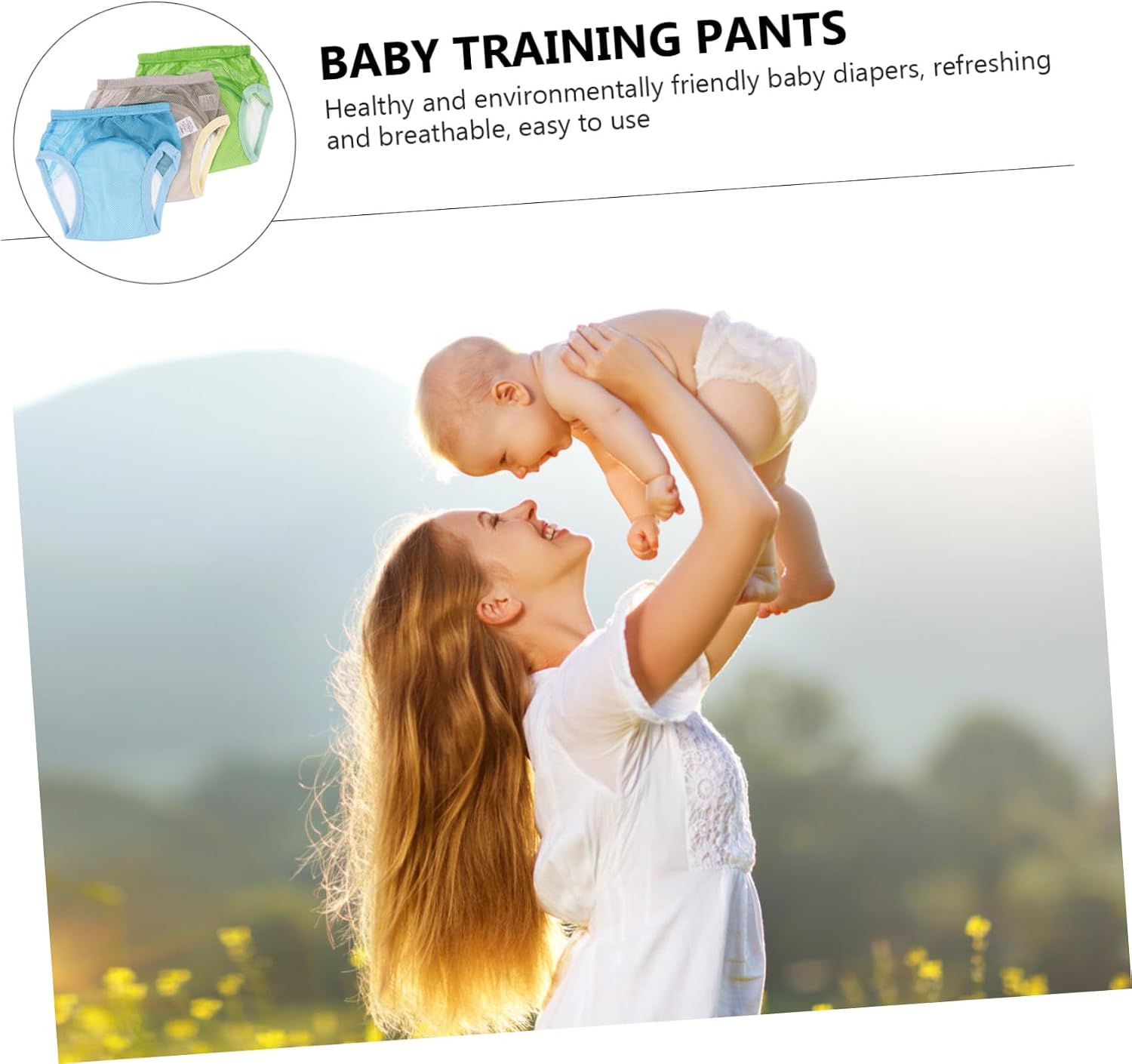 SHOWERORO 3pcs Baby Cotton Training Pants for Boys and Girls Breathable Potty Training Underwear Washable Infant Learning Pants
