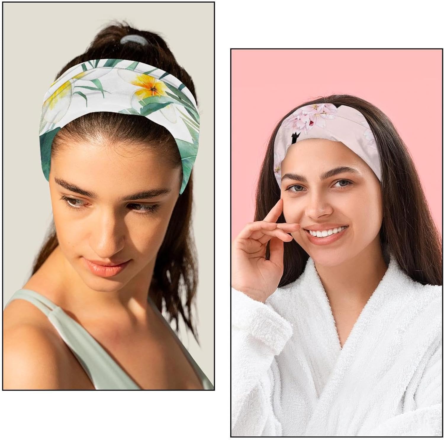 6 Pcs Stretchy Headbands for Women, Absorbed Sport Headband Soft Twist Knotted Headbands for Daily Life Yoga Workout, Dogs Collection Multi Animal