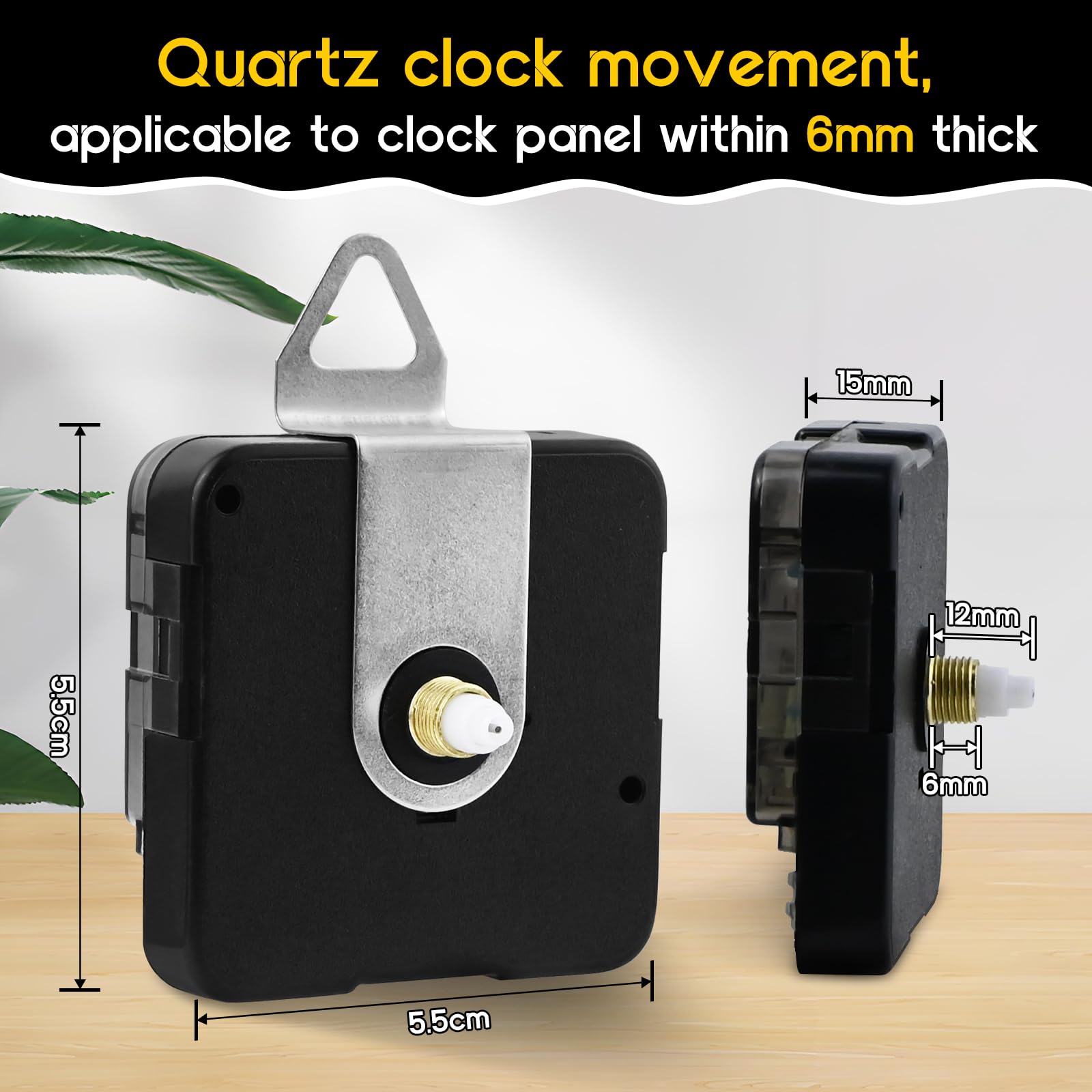 Bricolage Horloge Mécanismes D'horloge Murale Fousenuk - 2 Kits Complets Avec Aiguilles | Remplacement Silencieux DIY Aiguilles Horloge