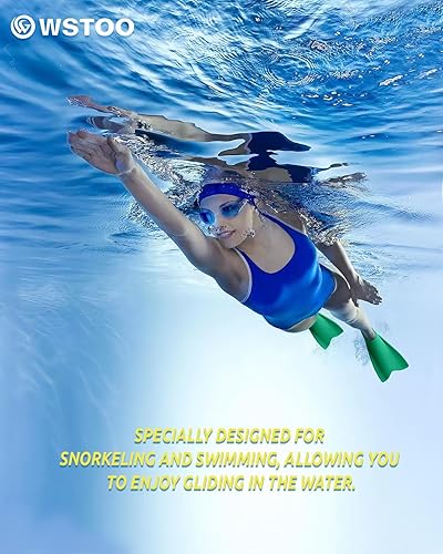 Miniatura 6 de W WSTOO Streamlined Training Short Swimming Flippers in Silicone for Kids Adults Men and Women for Swimming Snorkeling and Diving