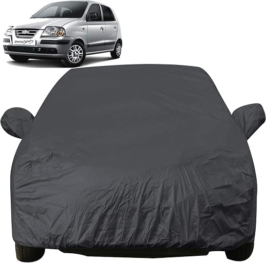 Autofact Dustproof Car Body Cover Compatible with Hyundai Santro Xing (2003 to 2018), with Mirror Pockets, Grey Color, Taf...