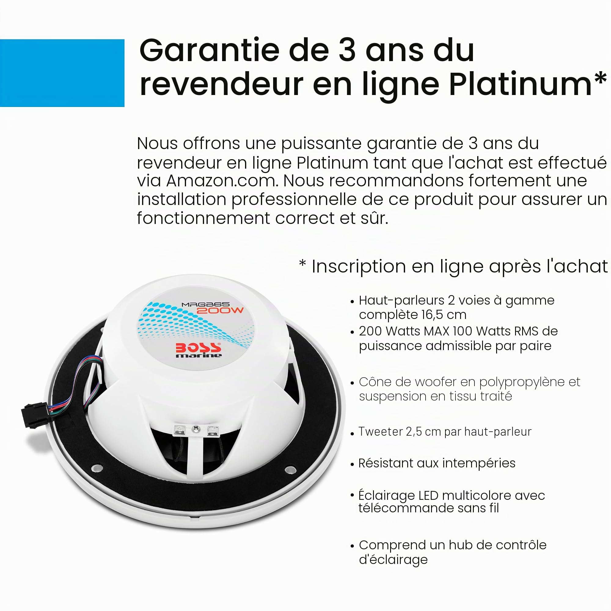 Boss Audio Systems MRGB65 Rond 2-Voies 200W 2pièce(s) Enceinte de Voiture