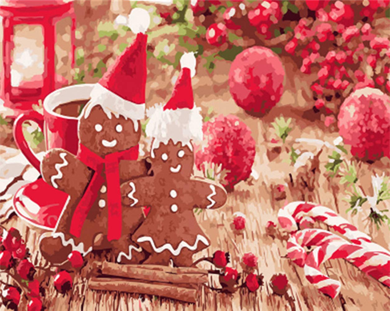 ABEUTY DIY Paint By Numbers For Adults Beginner - Church Snow Snowman Girl 16x20 Inches Number Painting