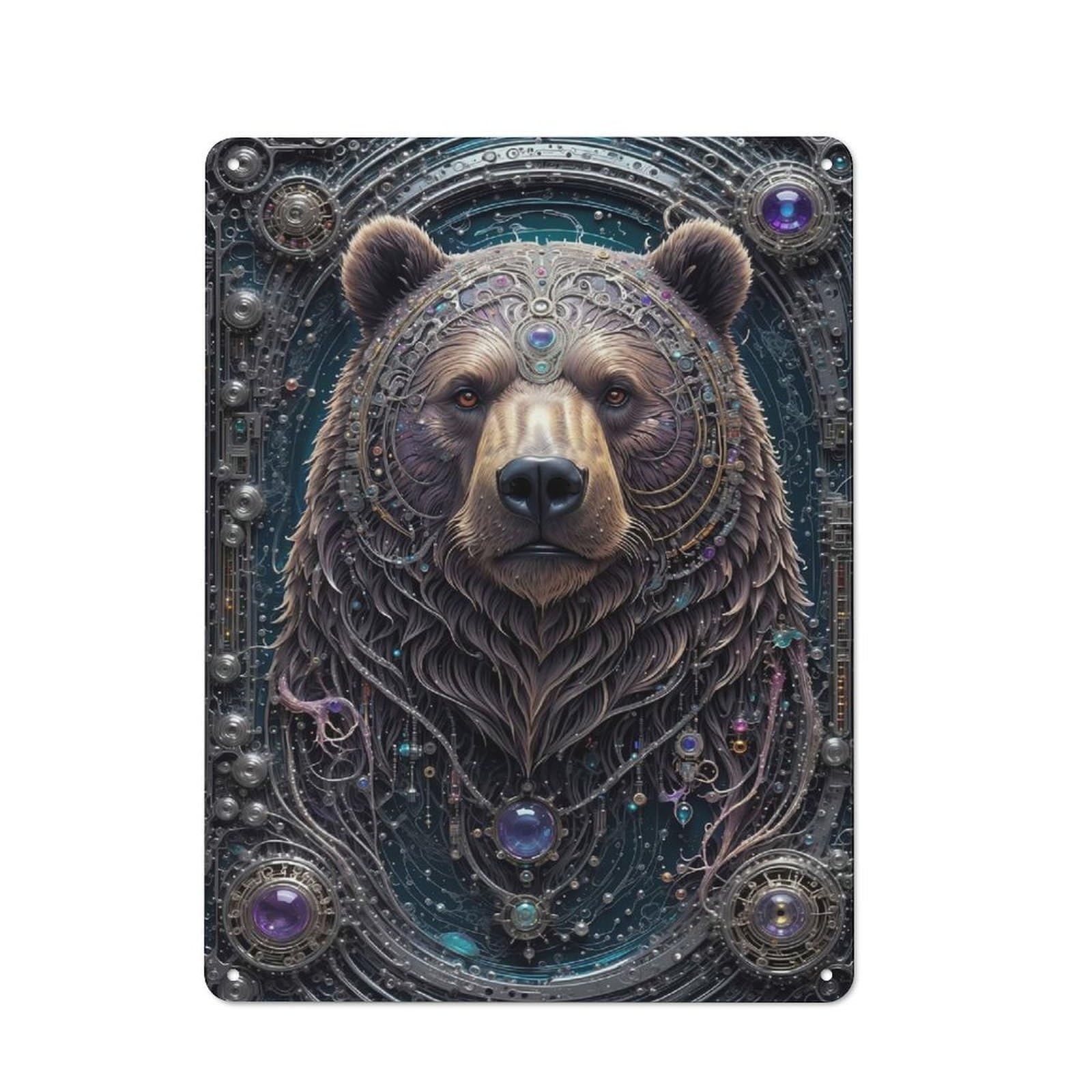 Junmoney Style-18 Galactic Bear Chronicles Retro Metal Sign 40X30cm For Living Room Or Hallway, For Kitchen, Dining Room And Home Bar Wall Decor