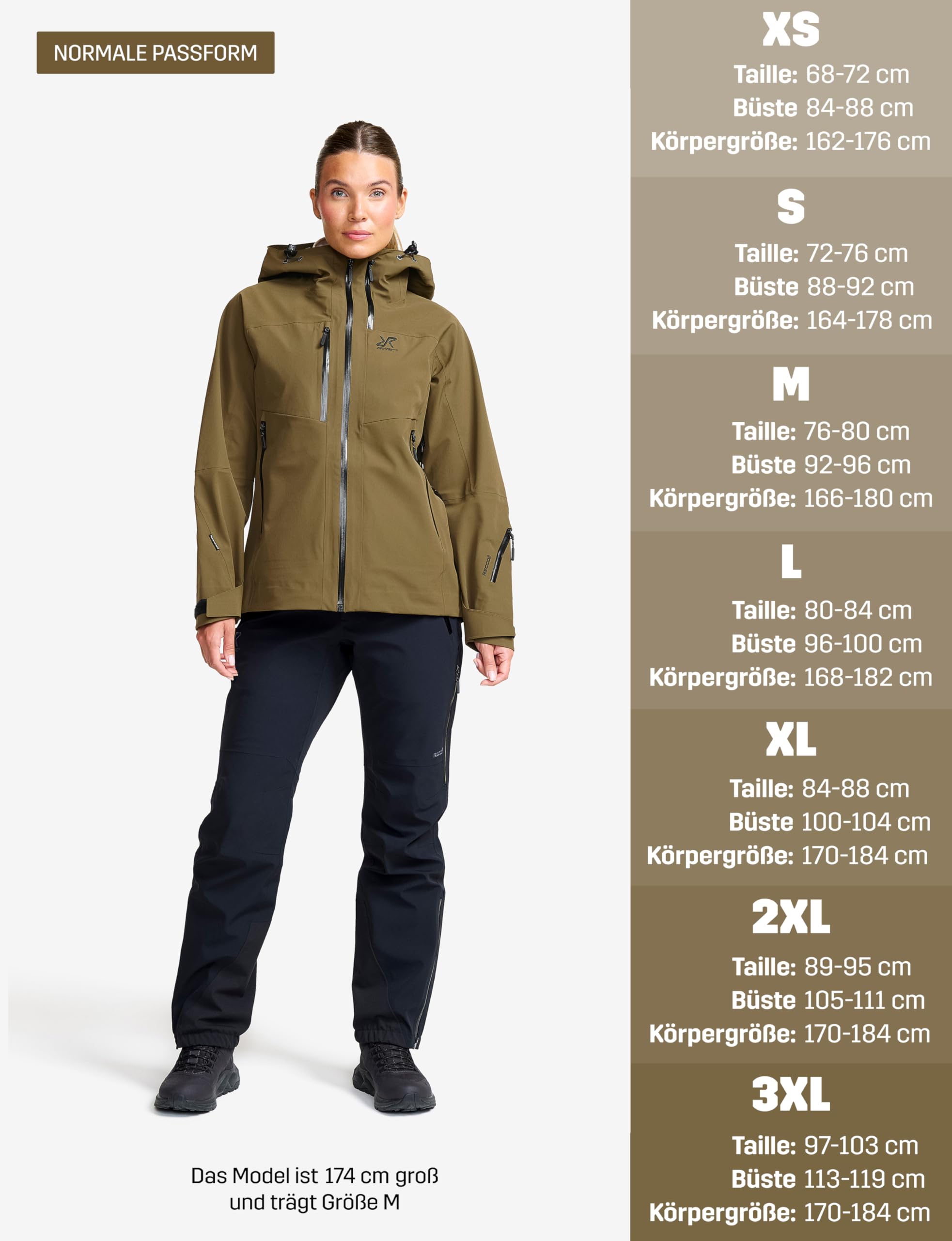 RevolutionRace Cyclone 3L Shell Jacket für Damen, Wasserdichte Jacke mit Recco-Reflektoren zum Wandern