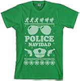 Threadrock Men's Police Navidad (Ugly Sweater) T-Shirt