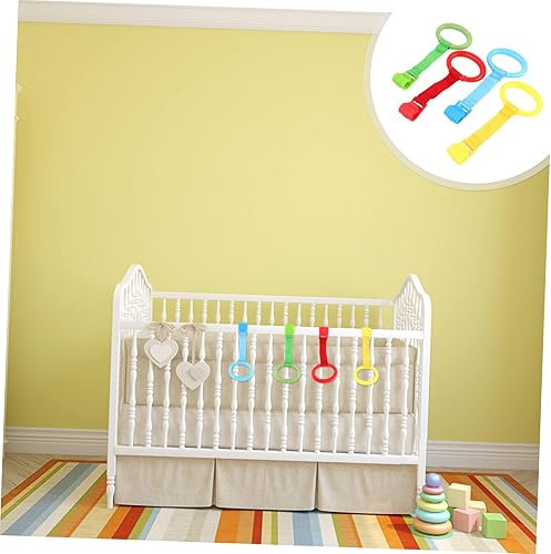 IMIKEYA 4Pcs Pull up Handles for Baby Playpen Sturdy Standing Pull Rings for Infant Walking Training and Activity Center Support