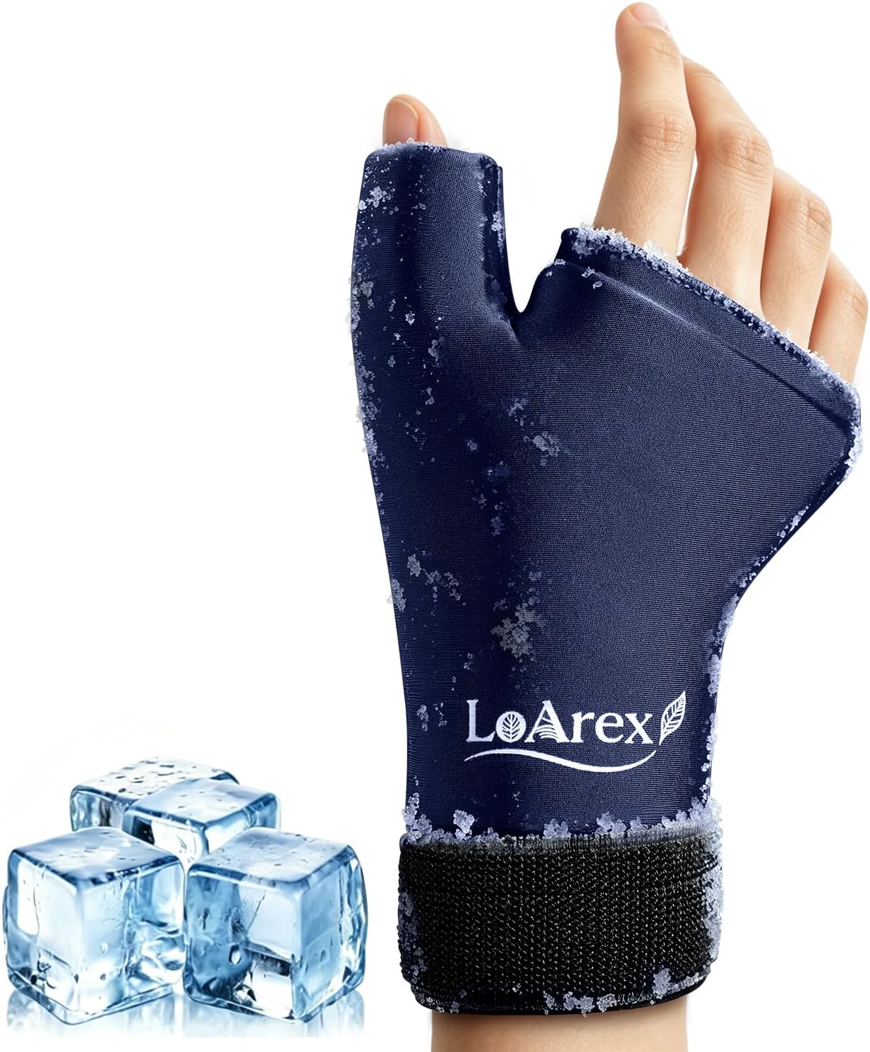 Wrist Ice Pack Wrap with Thumb Brace for Either Hand - 1pcs Reusable Gel Glove for Hot & Cold Therapy - Pain Relief for Carpal Tunnel, Arthritis, Tendonitis & Sports Injuries S/M (Blue)