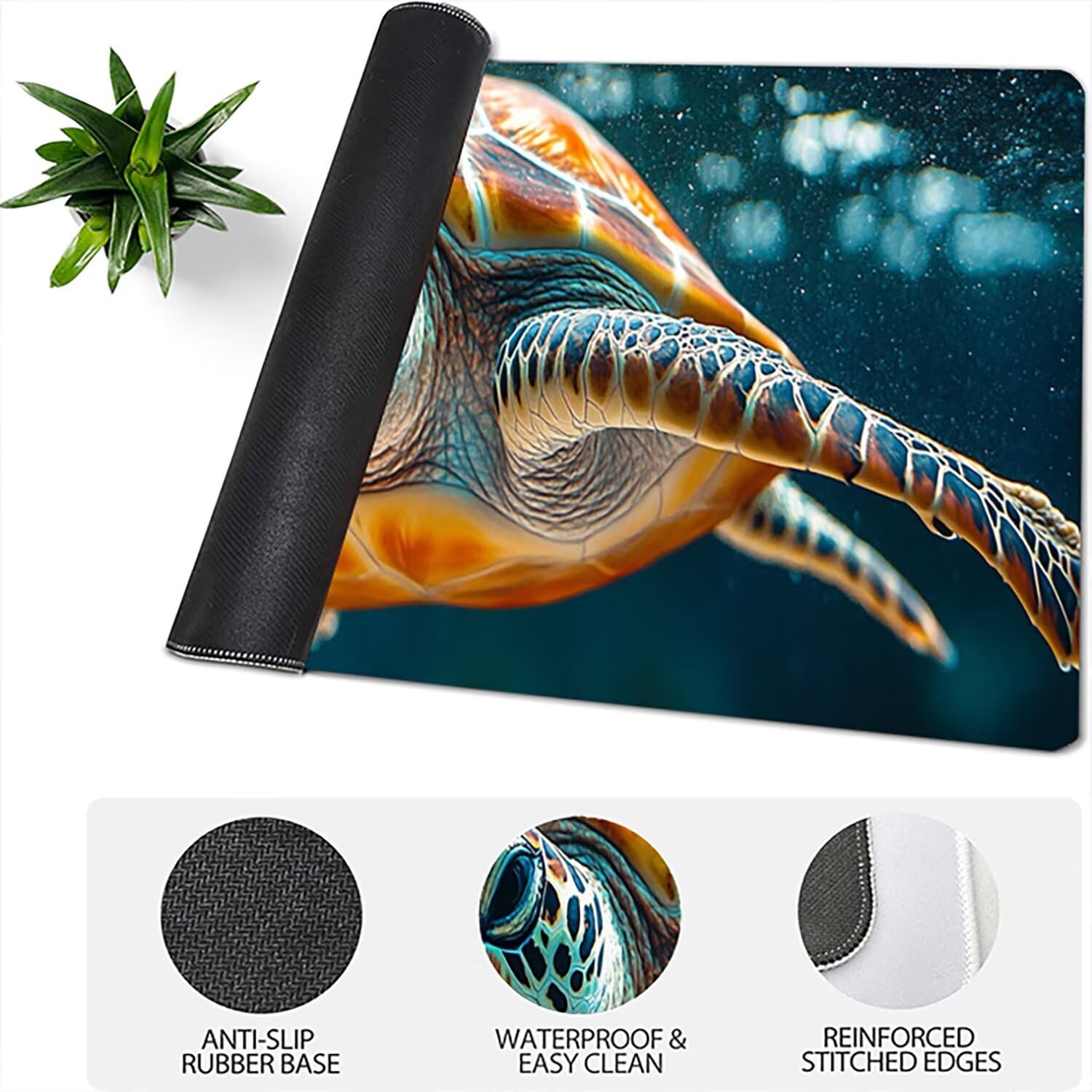 Generico Lejnlnng podkładka pod mysz do gier XXL -120 x 60 cm - wiśniowe kwiaty duża mata na biurko, wodoodporny krajobraz podkładka pod mysz z antypoślizgową gumową podstawą, do gier i biura JL-7556