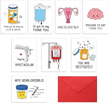 Chiisong 24 Pack Funny Nurse Thank You Cards Cute Medical Pun Appreciation Card Gift Sets with Envelopes for Hospital Nurses Doctors Healthcare Workers and Essential Party FavorMedical Devices