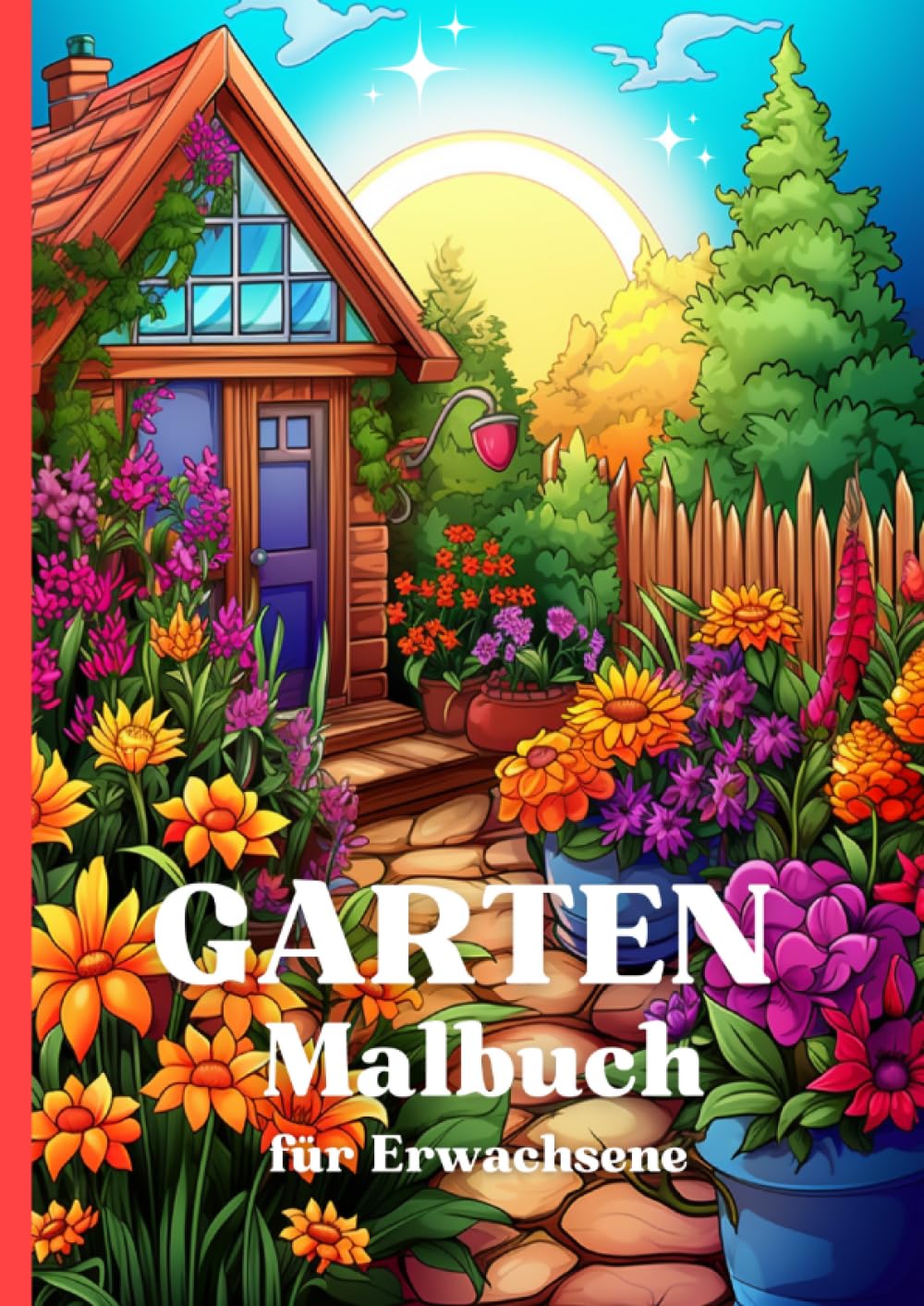 Garten Malbuch für Erwachsene: Kreativität und Entspannung | Garten- und Blumen Ausmalbuch mit 38 wunderschöne Motiven | Großformat A4