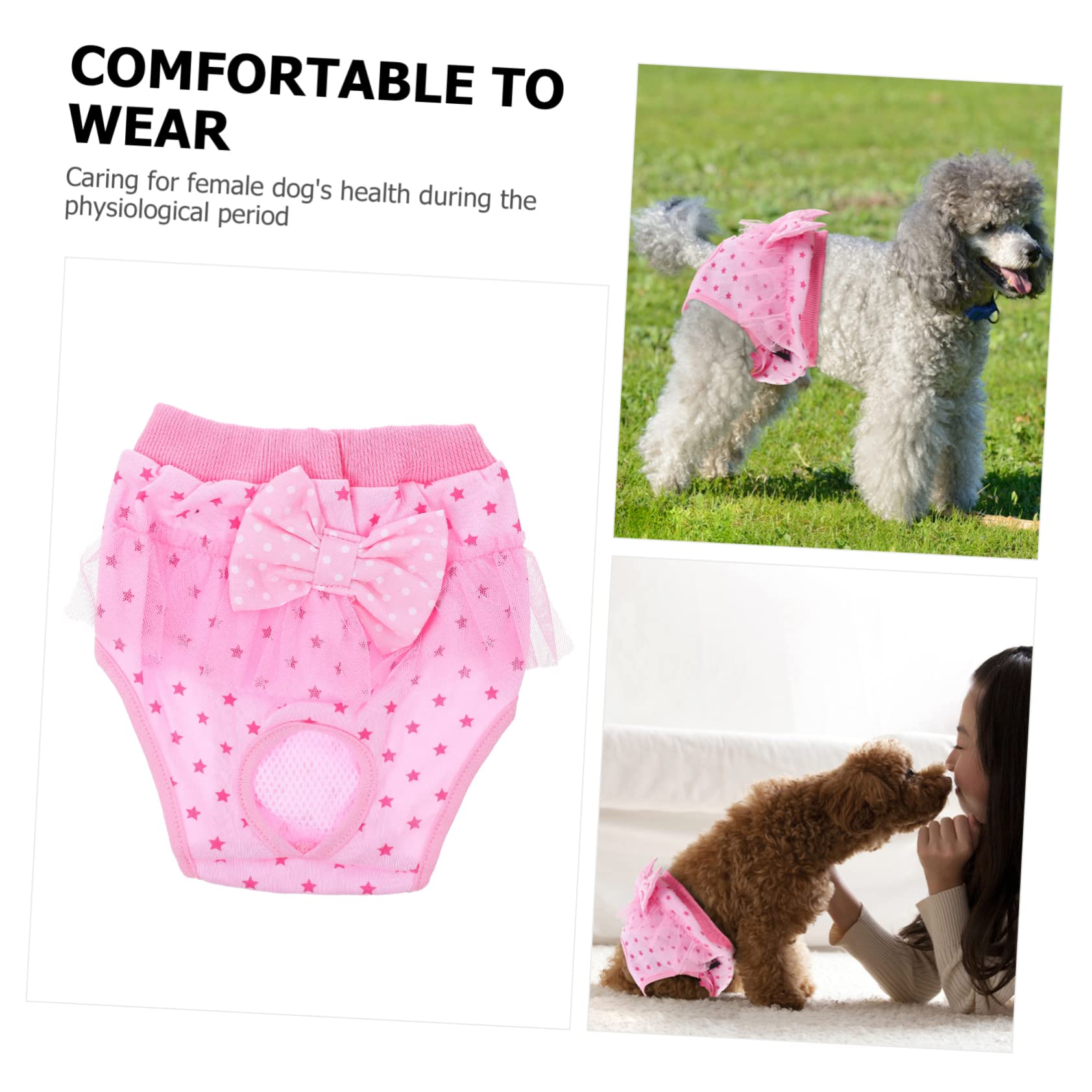 Abaodam Pet Dog Period Pants Breathable Female Dog Diapers with Adorable Pattern Comfortable Sanitary Pants for Female Dogs Lining Stylish Design