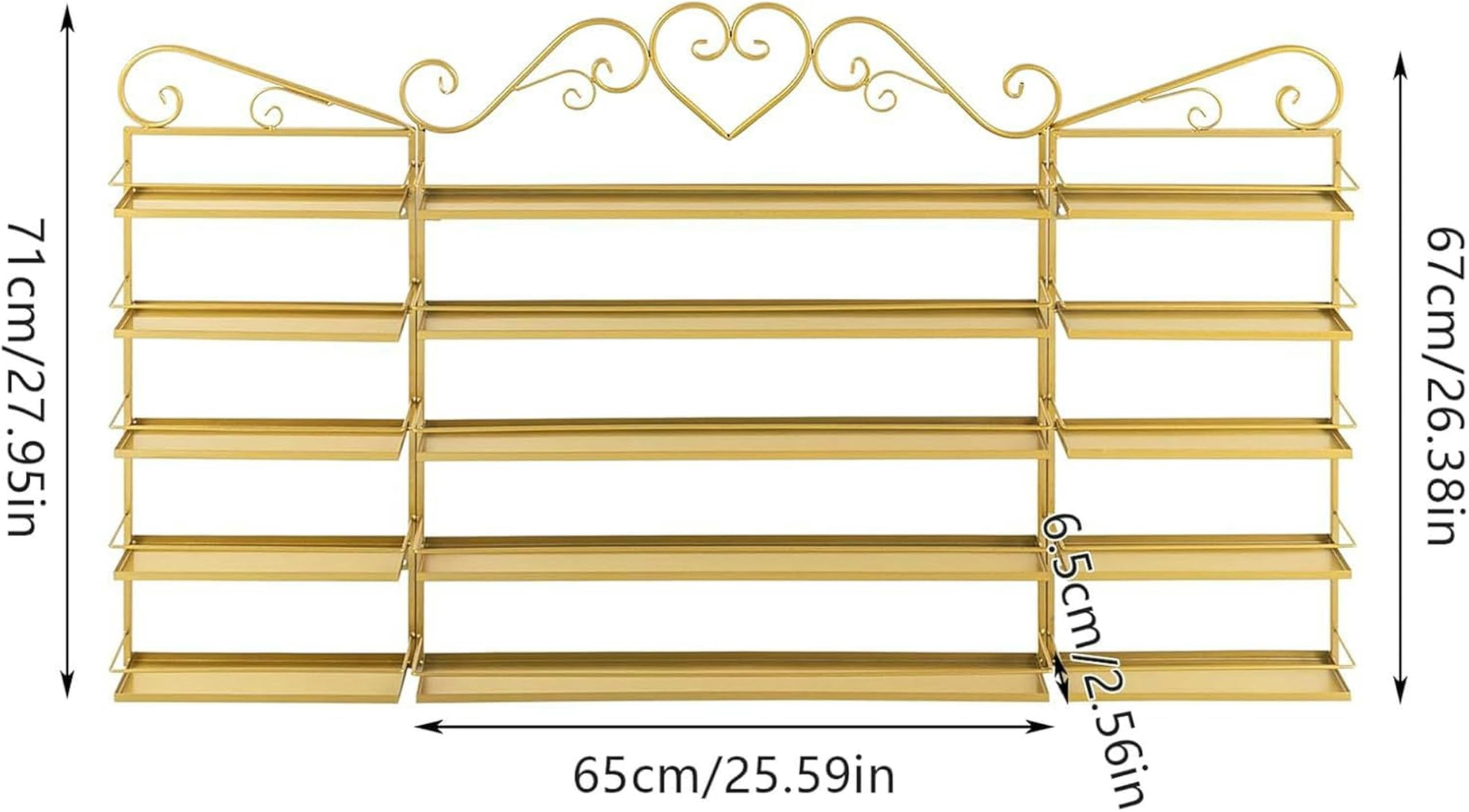 Organizador de esmaltes de uñas de Pared: Organizador de esmaltes de uñas de 5 Niveles para Montaje en Pared, Fabricado en Metal, Adecuado para Salones de uñas y centros de Belleza, Soporte