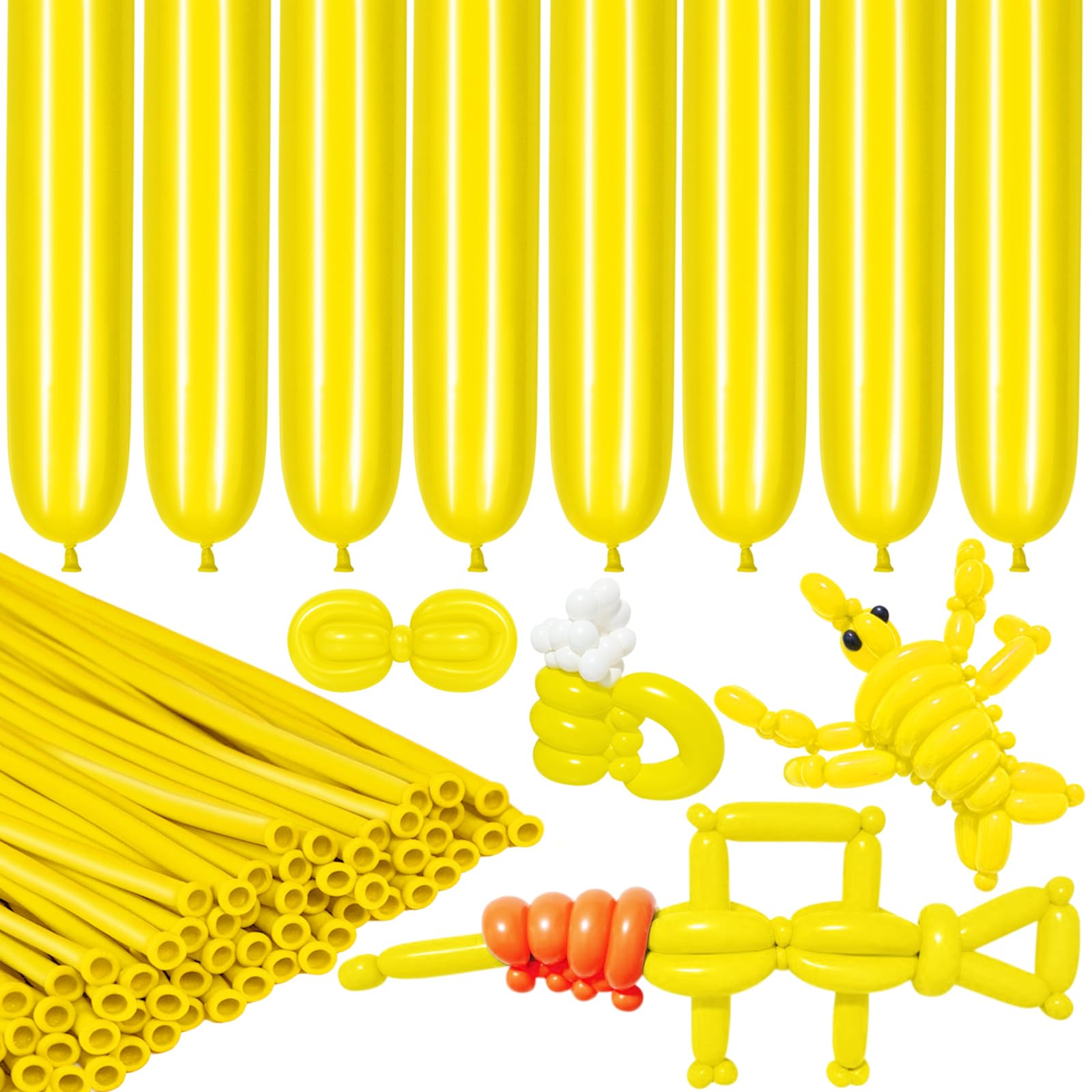 Amazon.com: LXZFCRG 260 Balloons Yellow Long Balloons for Balloon