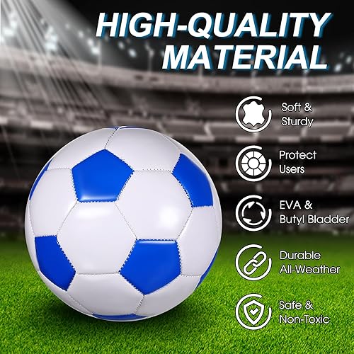 Miniatura 10 de 12 pelotas de fútbol con inflador, tamaño oficial 345, pelota de fútbol para niños y adultos, práctica de entrenamiento deportivo de regreso a clases