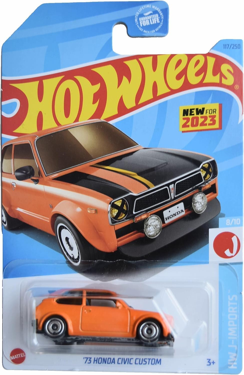 Hot Wheels '73 Honda Civic Custom, HW J-Imports 8/10 [orange] 117/250