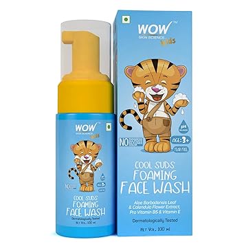 WOW Skin Science Cool Suds Foaming Face Wash with Aloe Barbadensis Leaf & Calendula Flower Extract - Tear Free - No Parabens, Sulphates, Silicones & Color - 100mL